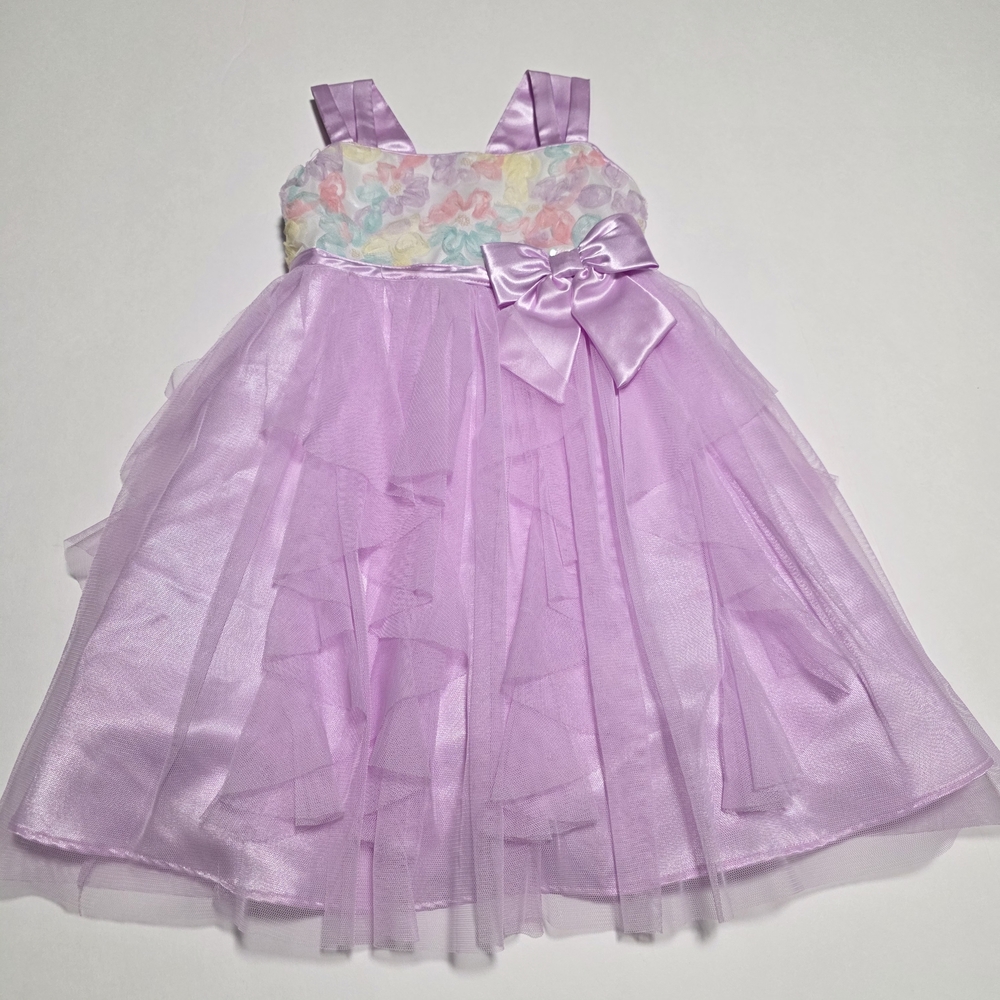 Jona Michelle Pastel Floral Dress with Lavender Tulle, Girls' Size 3T